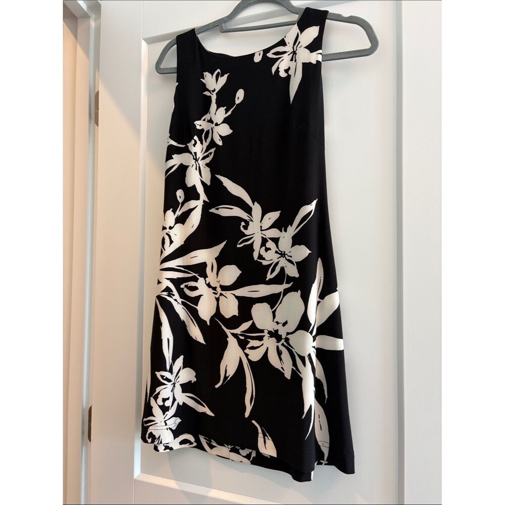 American Living Black and White Floral Mini Dress